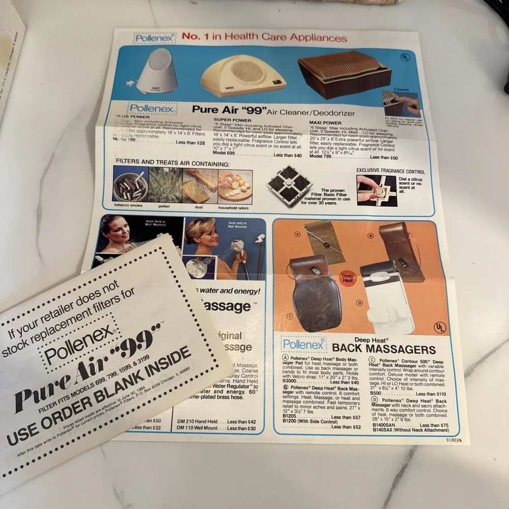 Vintage‎ Pollenex Maxi Power Pure Air 99 Air Cleaner/Deodorizer 799 George Burns